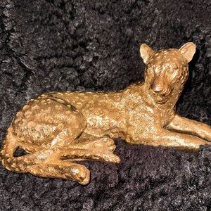 12”X5” gold leopard statue
